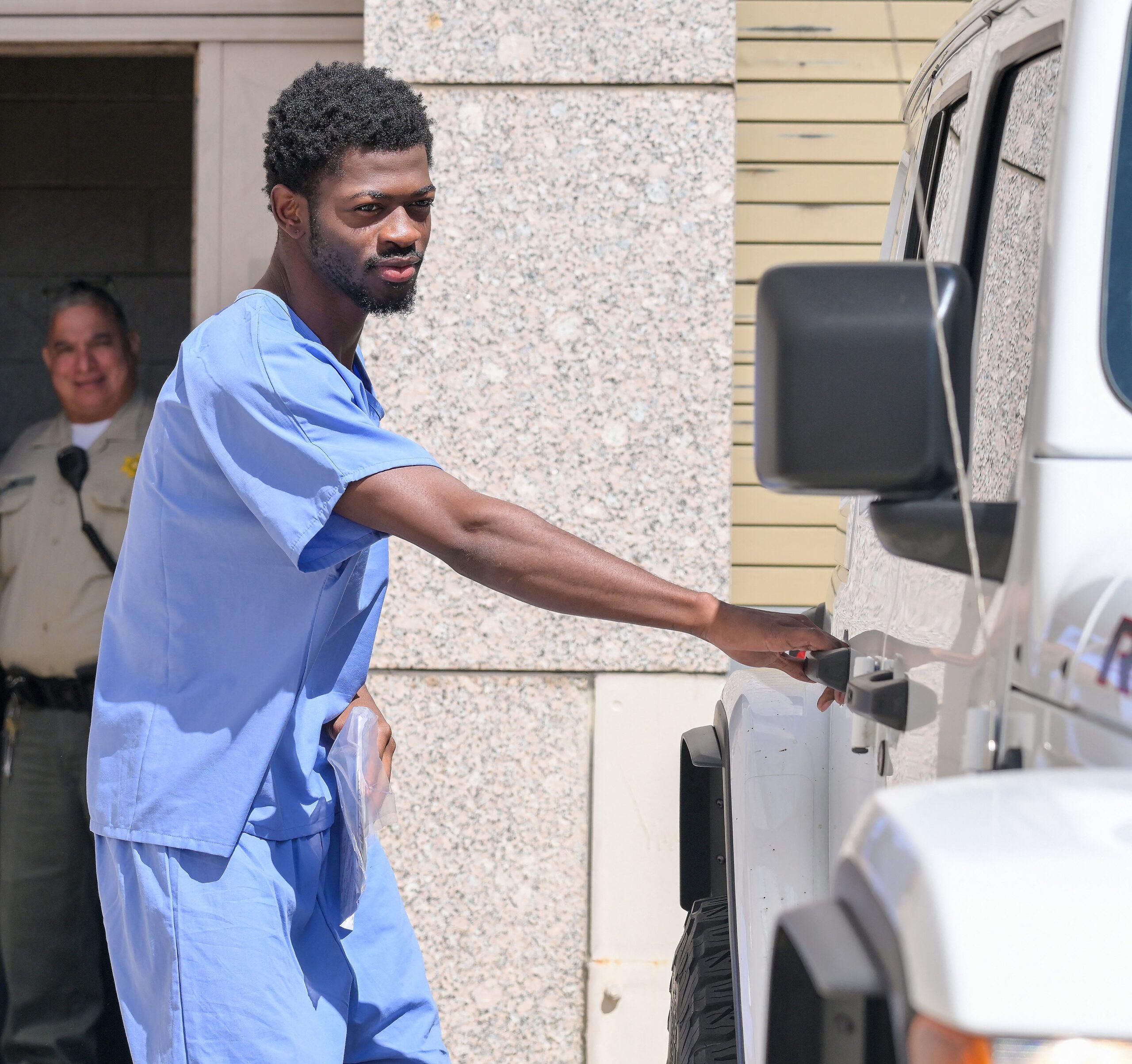 Lil Nas X seen after being released from jail