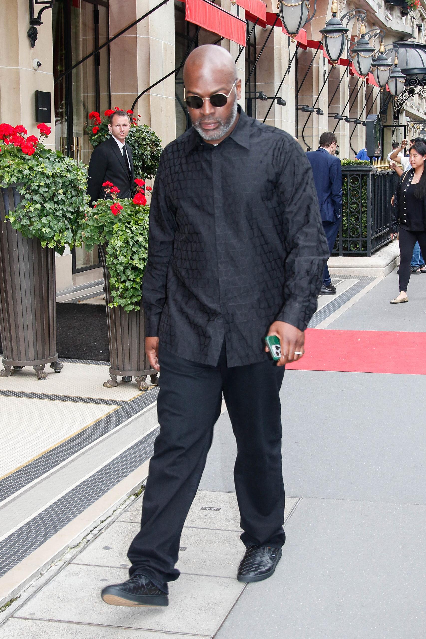Corey Gamble is seen leaving a hotel during Paris Fashion Week