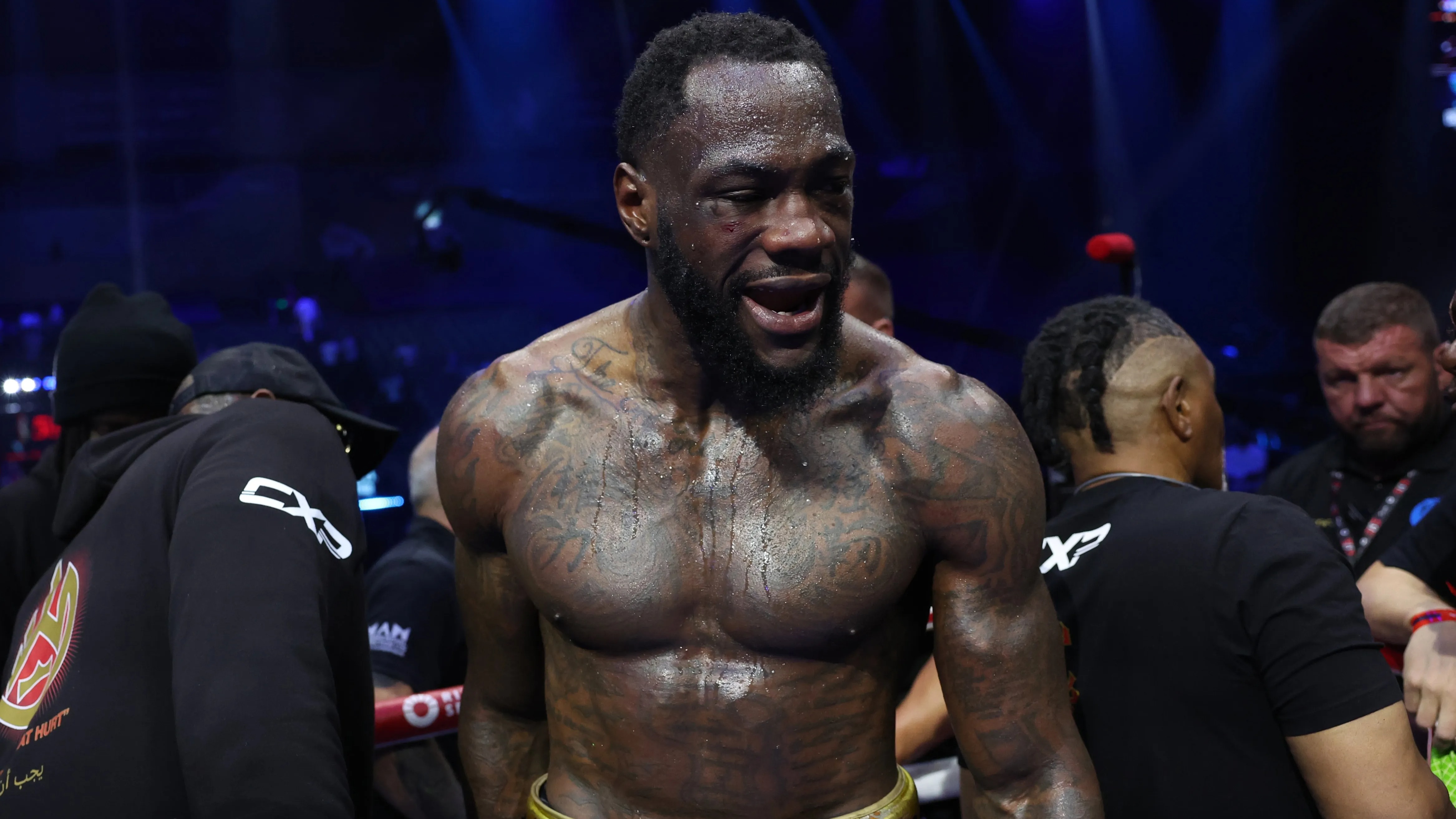 Deontay Wilder after a boxing match.