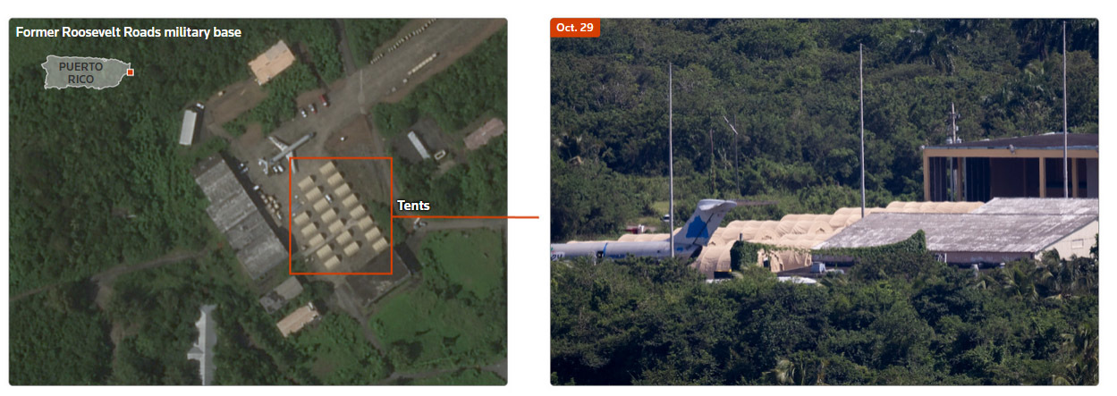 罗斯福路基地一处废弃机库旁出现新的帐篷 路透社