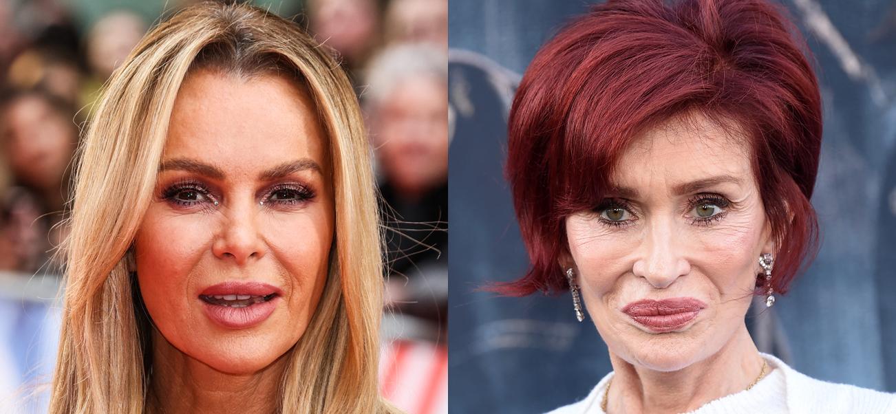 A photo collage of Amanda Holden and Sharon Osbourne