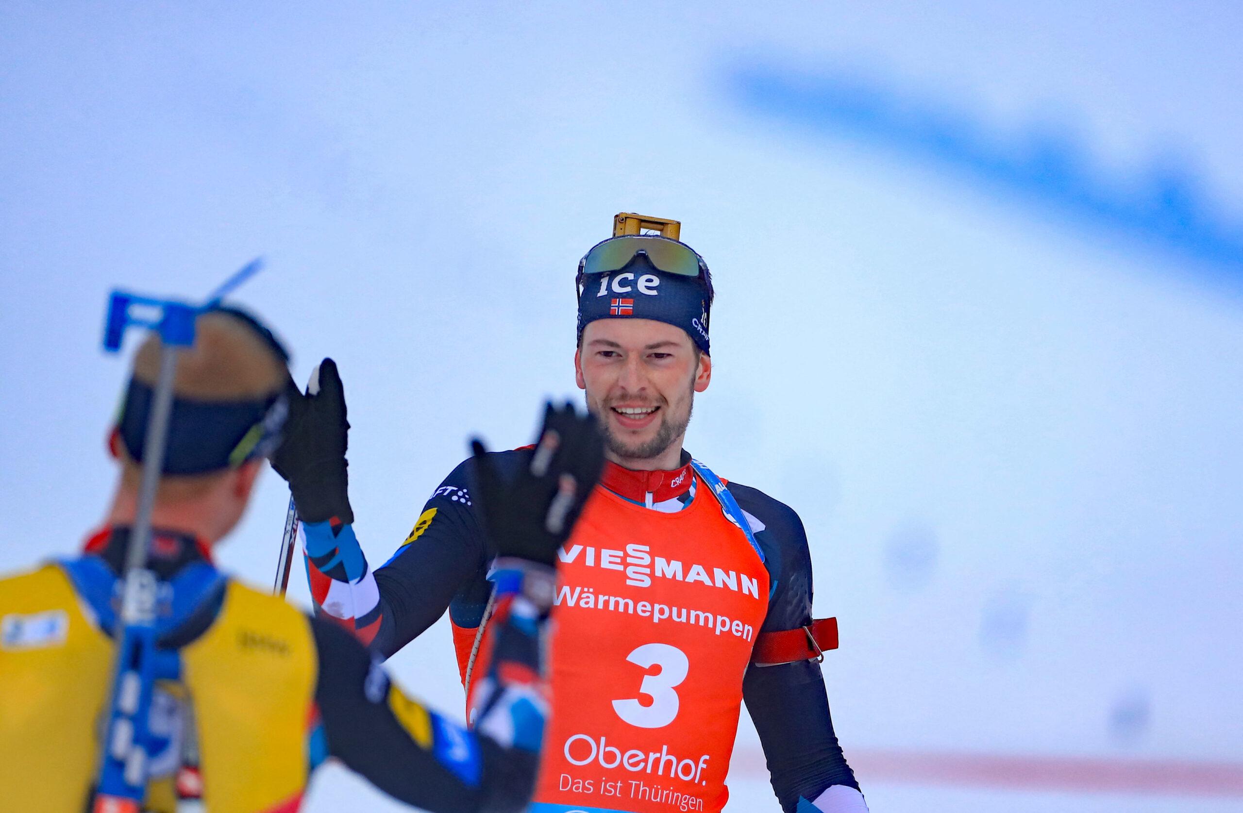 Sturla Holm Laegreid during the 2023 IBU World Championships Biathlon Oberhof Feb 12th