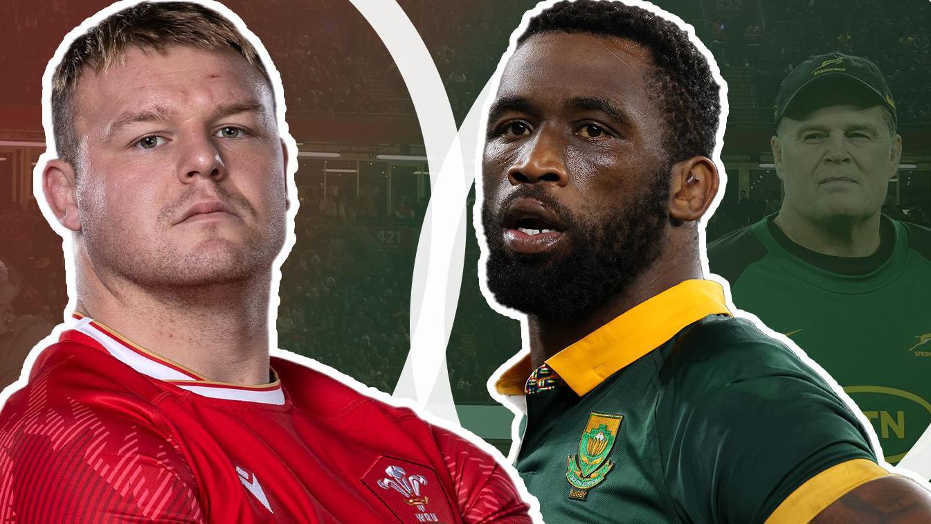 Dewi Lake and Siya Kolisi in a stylised BBC graphic