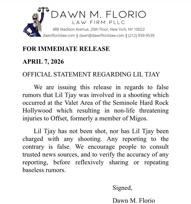 Dawn M. Florio statement on Lil Tjay