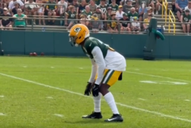 Cornerback Corey Ballentine is back with the Green Bay Packers at practice Aug 5, 2025.