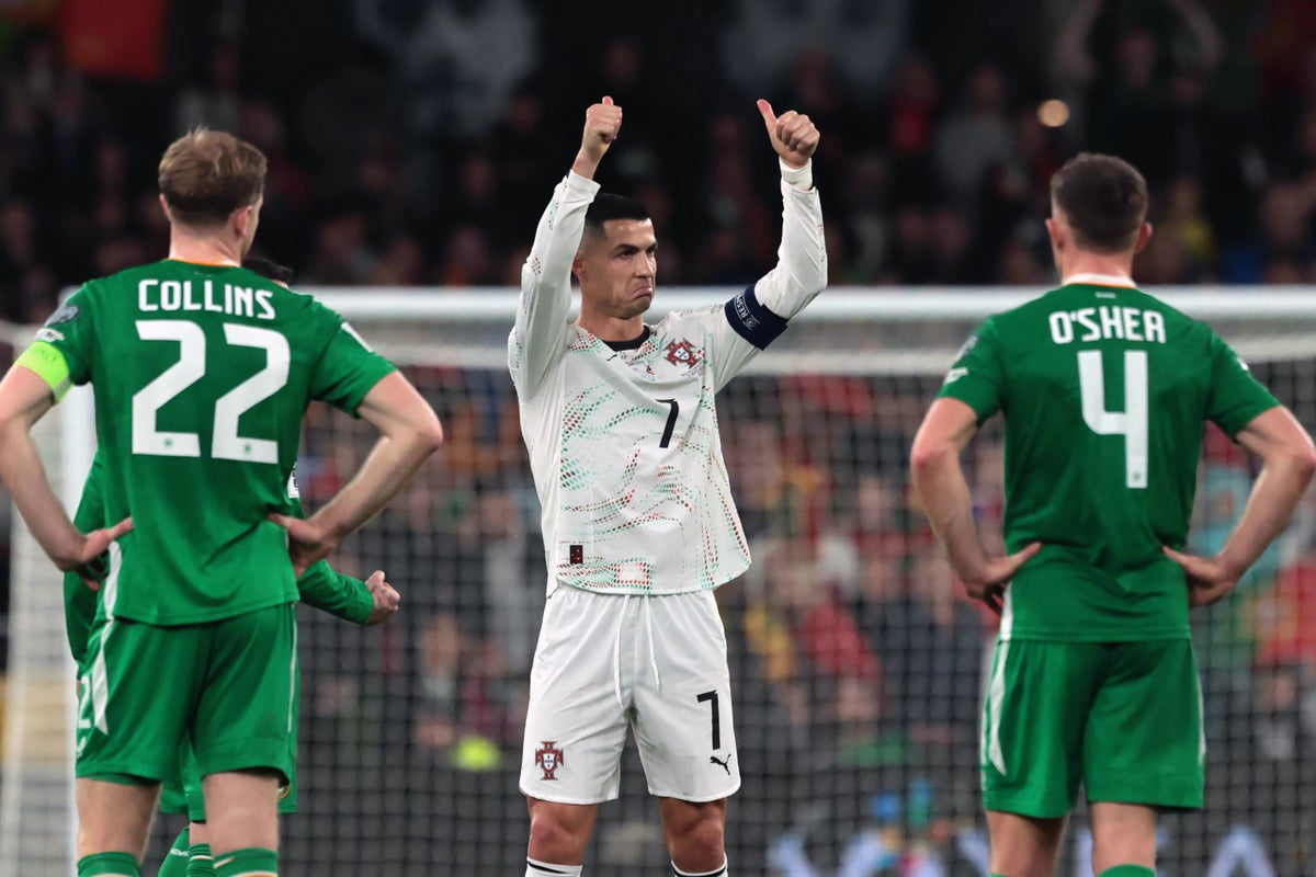 Cristiano Ronaldo sarcastically responds to Irish jeers in Dublin (Liam McBurney/PA Wire)