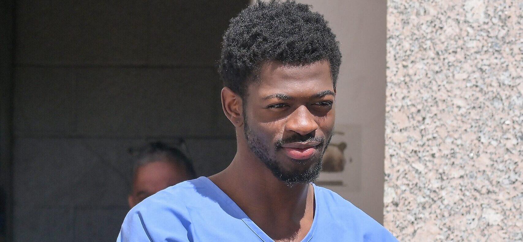Lil Nas X seen after being released from jail