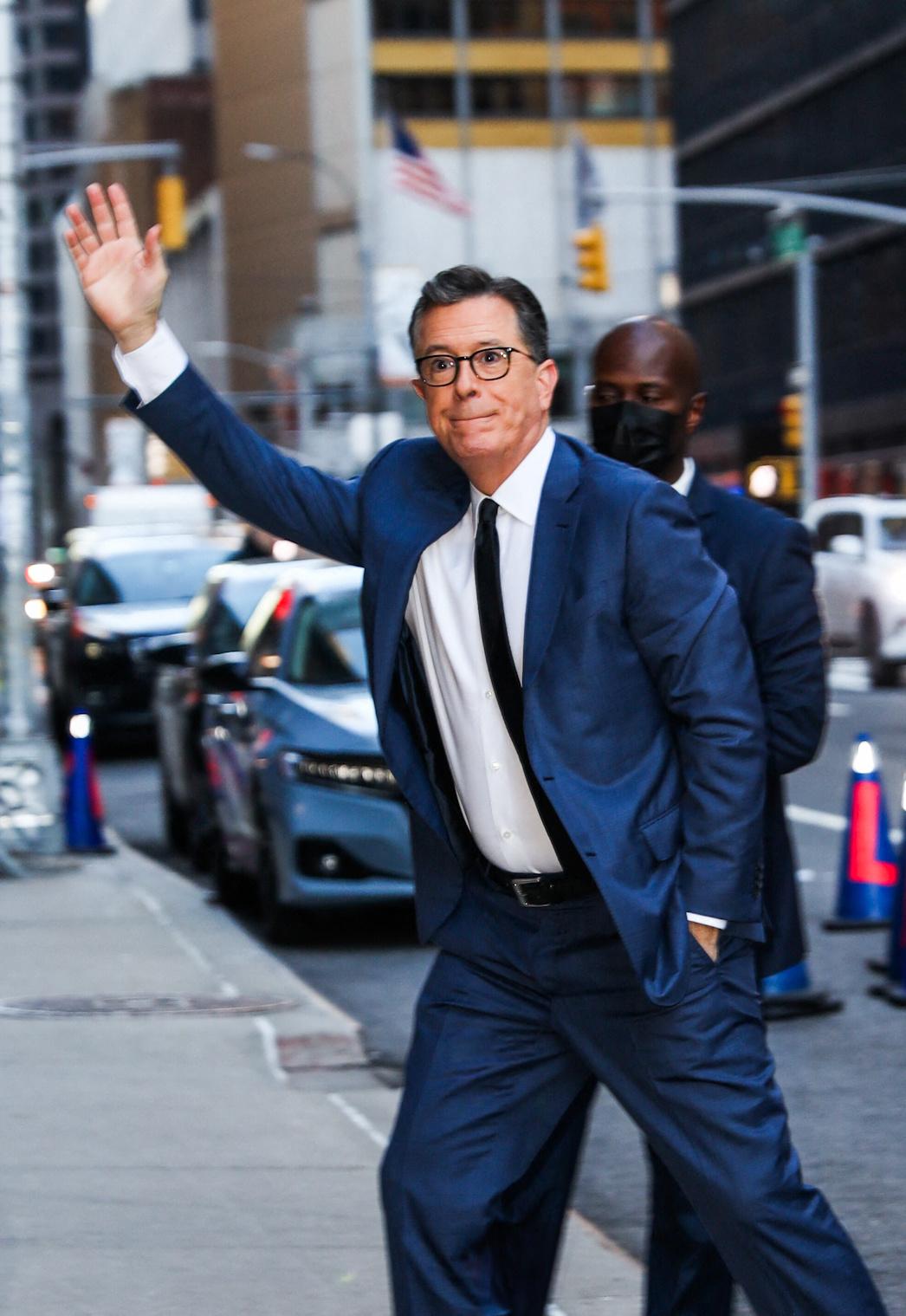 CBS has cancelled the Late Show with Stephen Colbert. Seen here in October 2022 in NYC