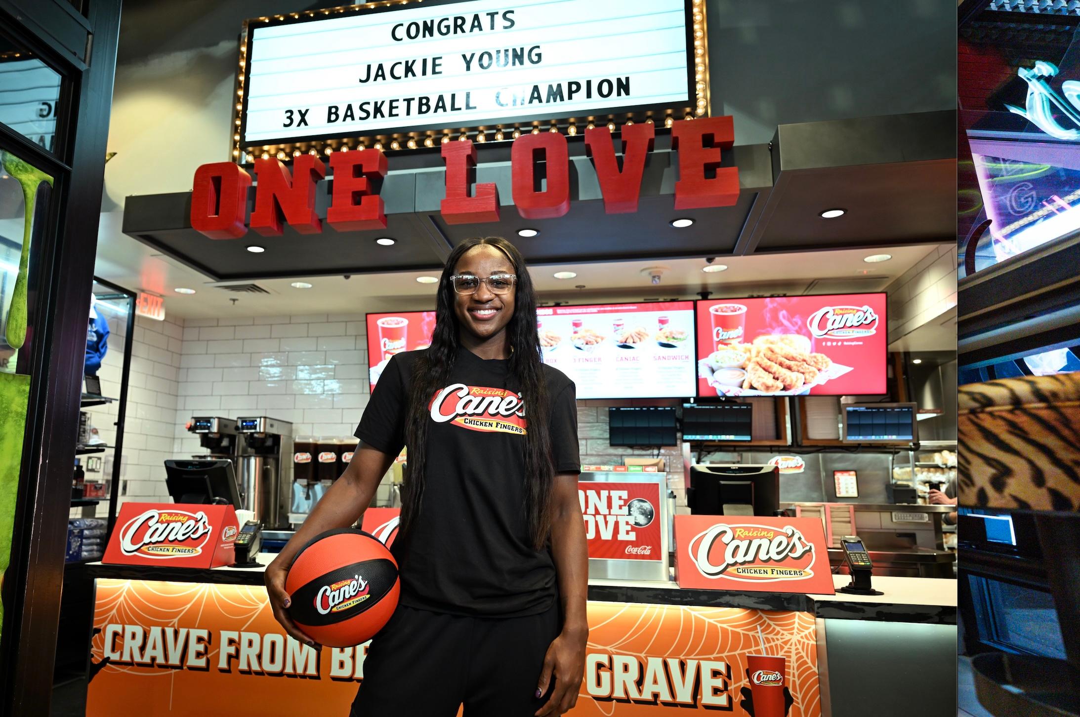 Jackie Young at Raising Cane's Las Vegas