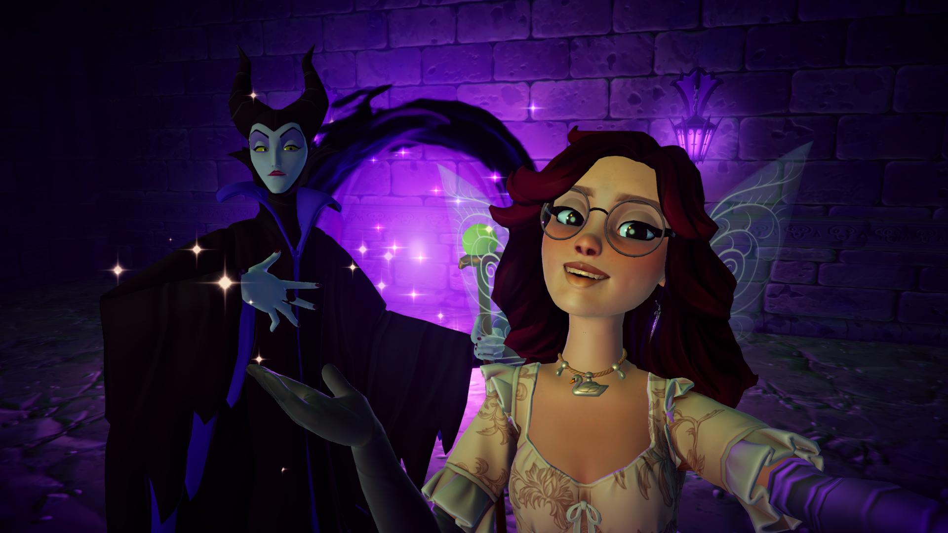 Player and Maleficent in Disney Dreamlight Valley