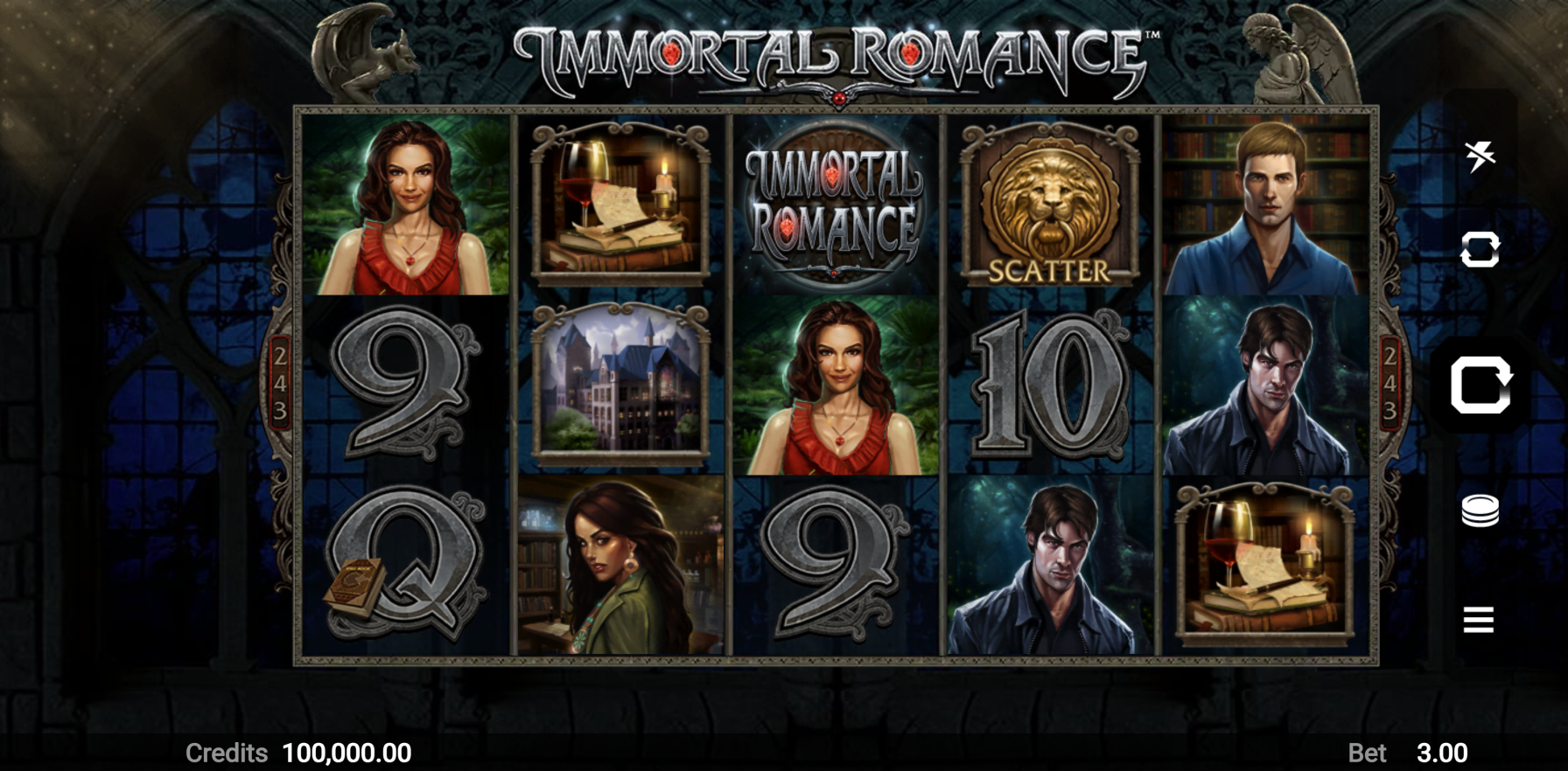 Immortal Romance slot screenshot