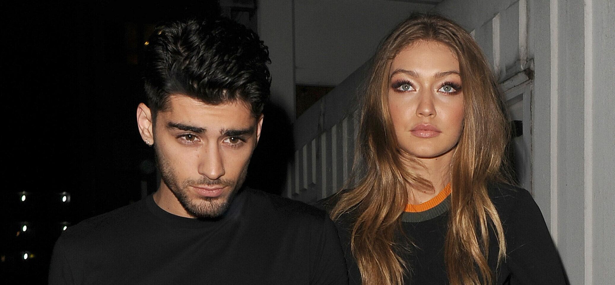 Zayn Malik and Gigi Hadid leaving the Versace Versus show
