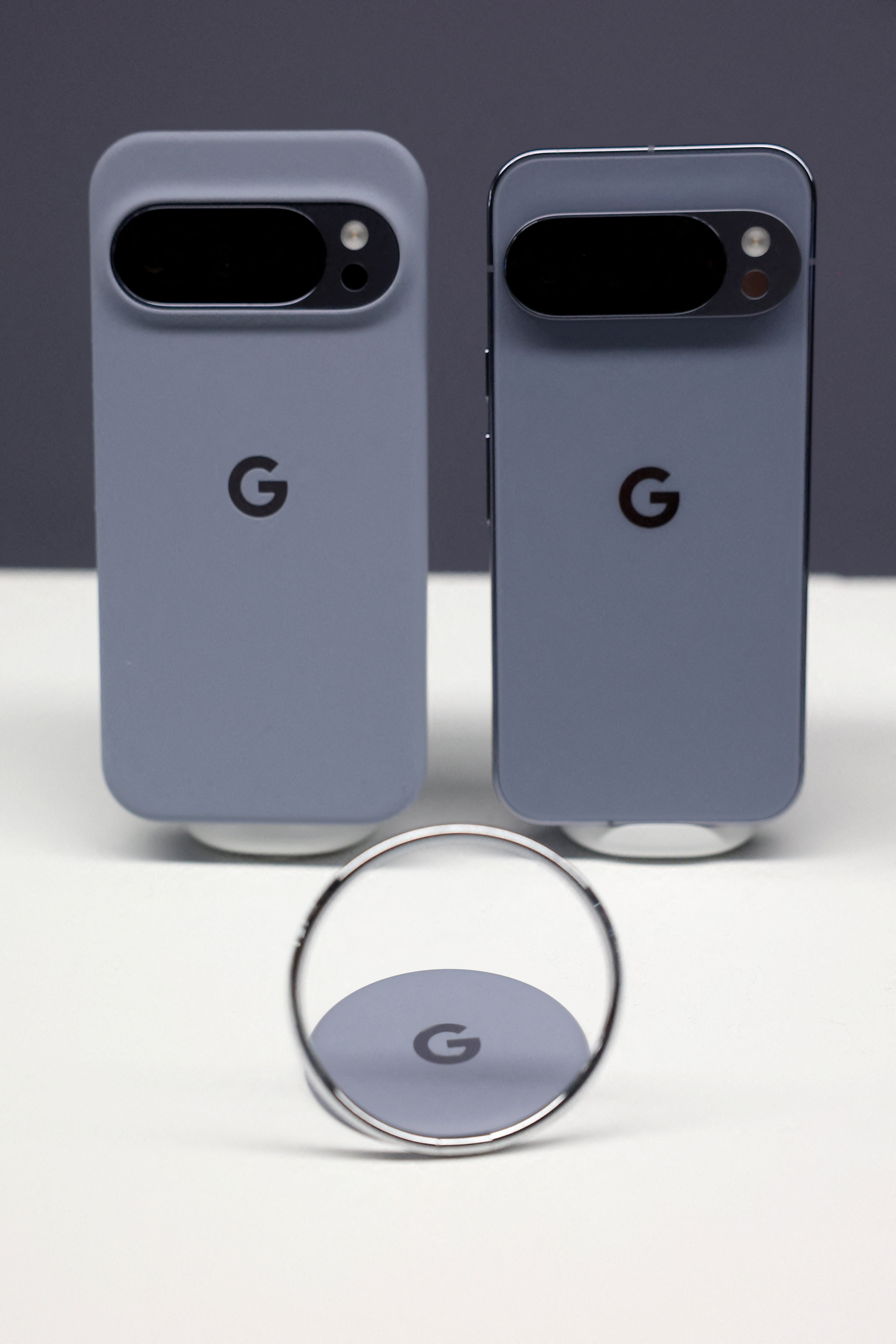Google Pixel 10 Pro Fold mobile phones are presented during the 'Made by Google' event, organised to introduce the latest additions to Google's Pixel portfolio of devices, in Brooklyn, New York, U.S., August 20, 2025. REUTERS/Brendan McDermid