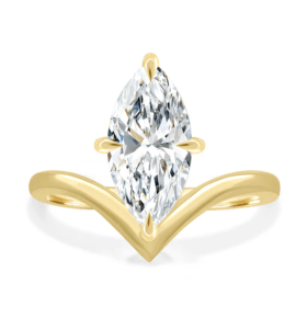 Giselle Marquise Solitaire with Deep V Band 