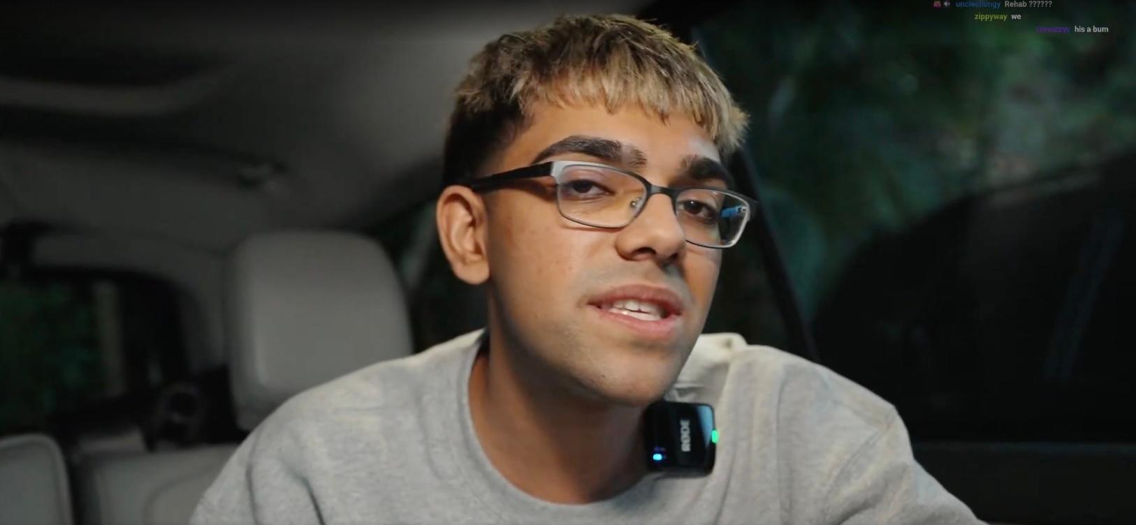 N3on in a car on tWitch