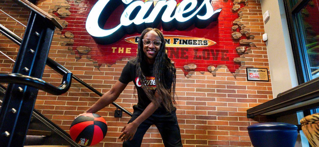 Jackie Young at Raising Cane's in Vegas