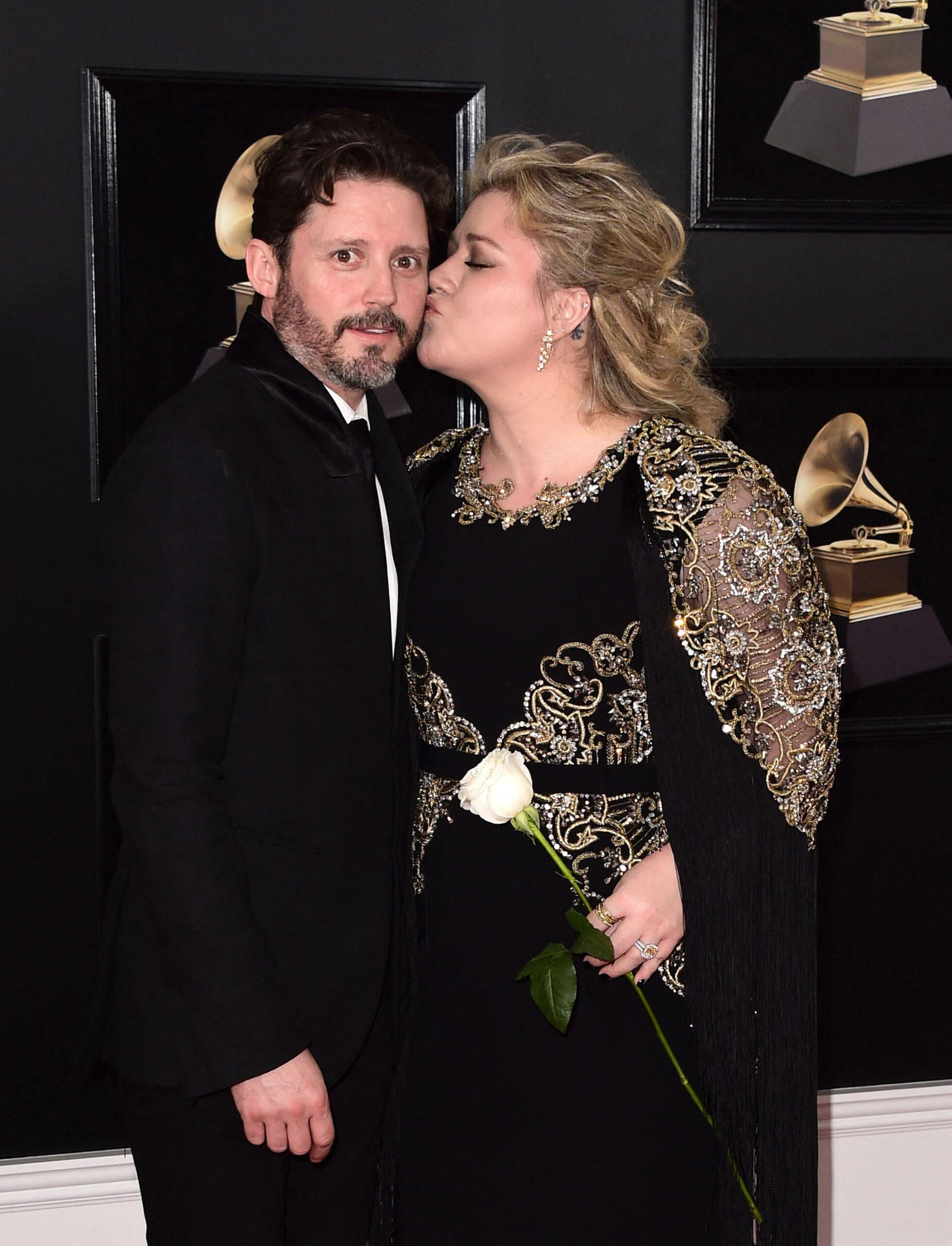 Kelly Clarkson and Brandon Blackstock at 60th Annual GRAMMY Awards