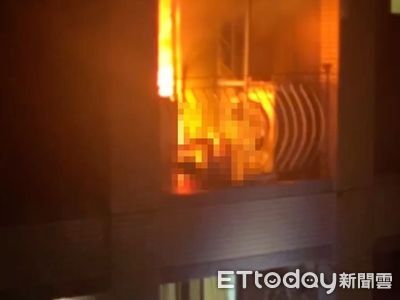 台中惡火「男子困9樓陽台」被燒死　驚悚畫面曝