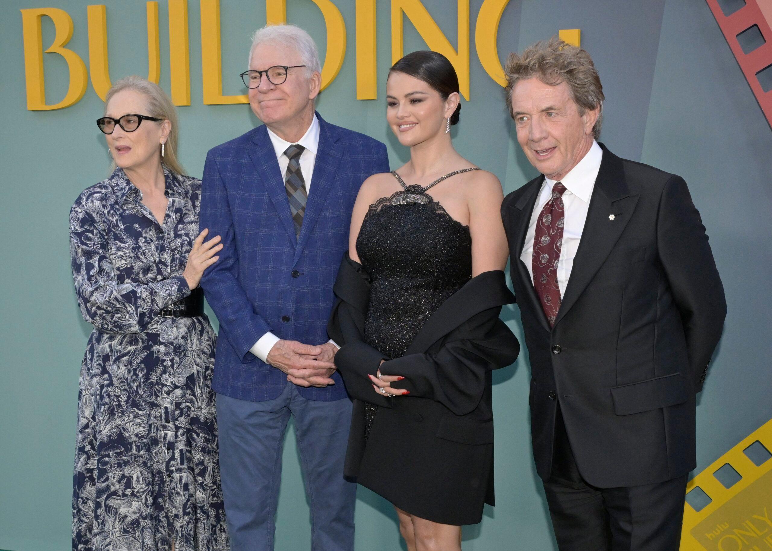 Meryl Streep, Steve Martin, Selena Gomez and Martin Short attend Hulu's Only Murders in The Building 4th Season red carpet premiere