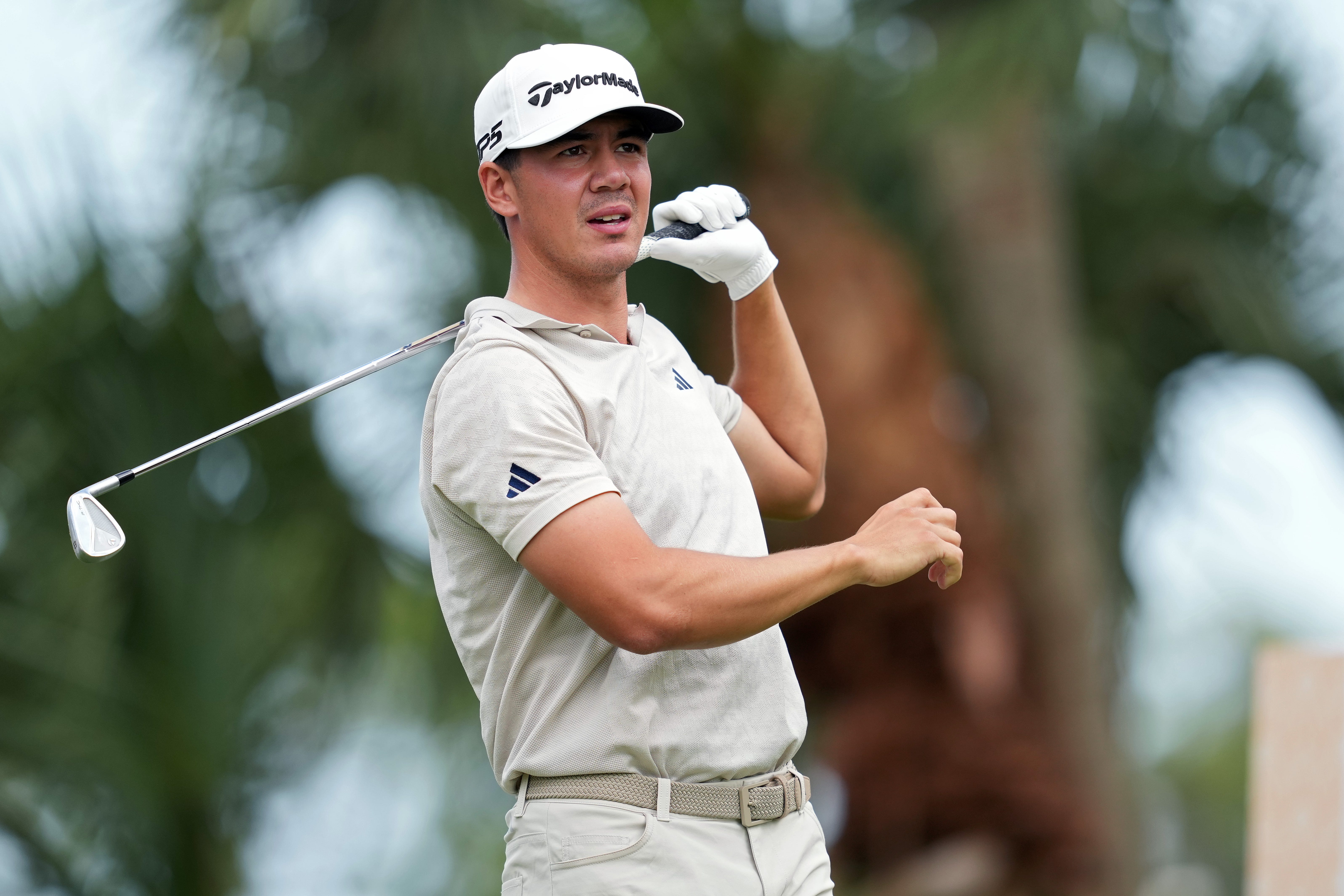 Michael Thorbjornsen of the United States plays his shot from the seventh tee during the first round of the Cognizant Classic 2026 at PGA National Resort And Spa on February 26, 2026 in Palm Beach Gardens, Florida.