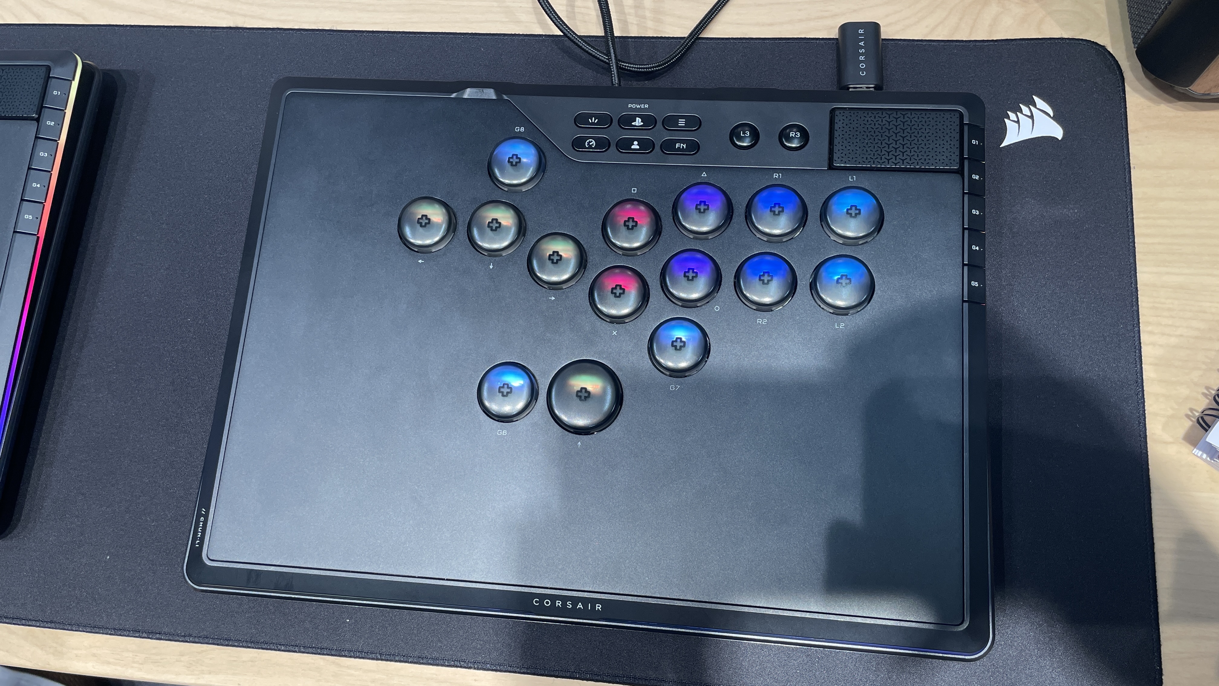 A picture of the Corsair Hall Effect leverless fight controller