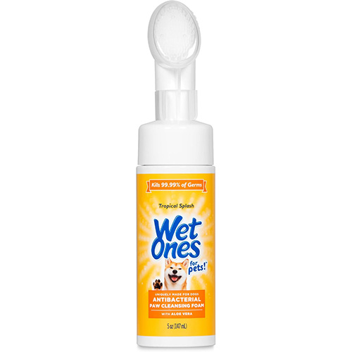 WET ONES ANTIBACTERIAL DOG PAW CLEANER WITH BUILT-IN SCRUBBER BRUSH