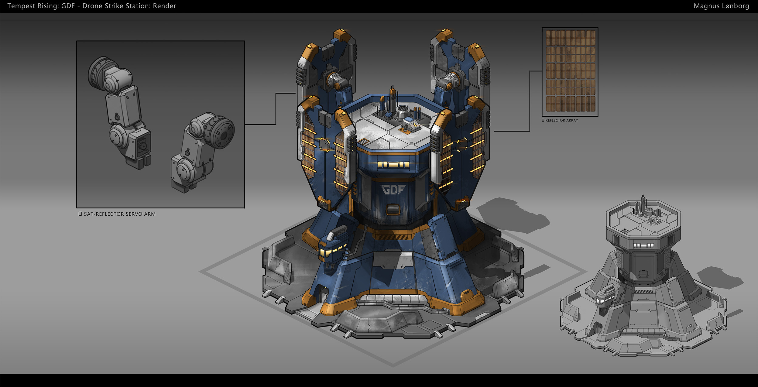 Concept art of the Drone Strike station in Tempest Rising