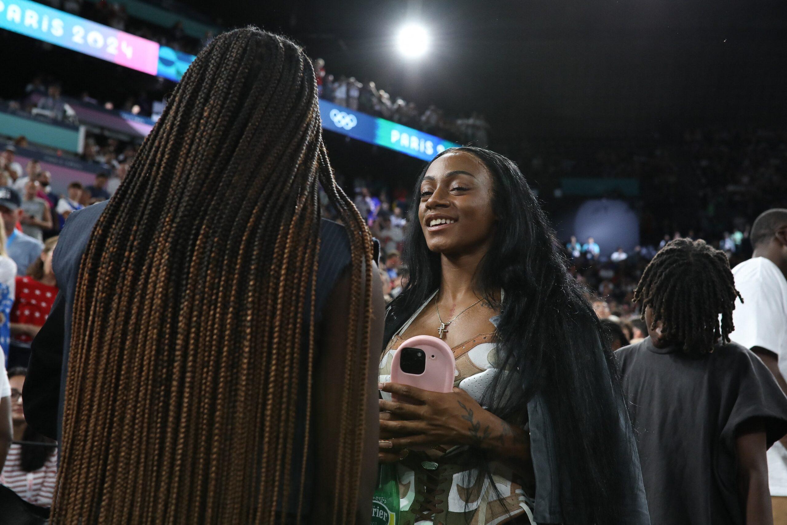 Sha'Carri Richardson during the 2024 Summer Olympics. 