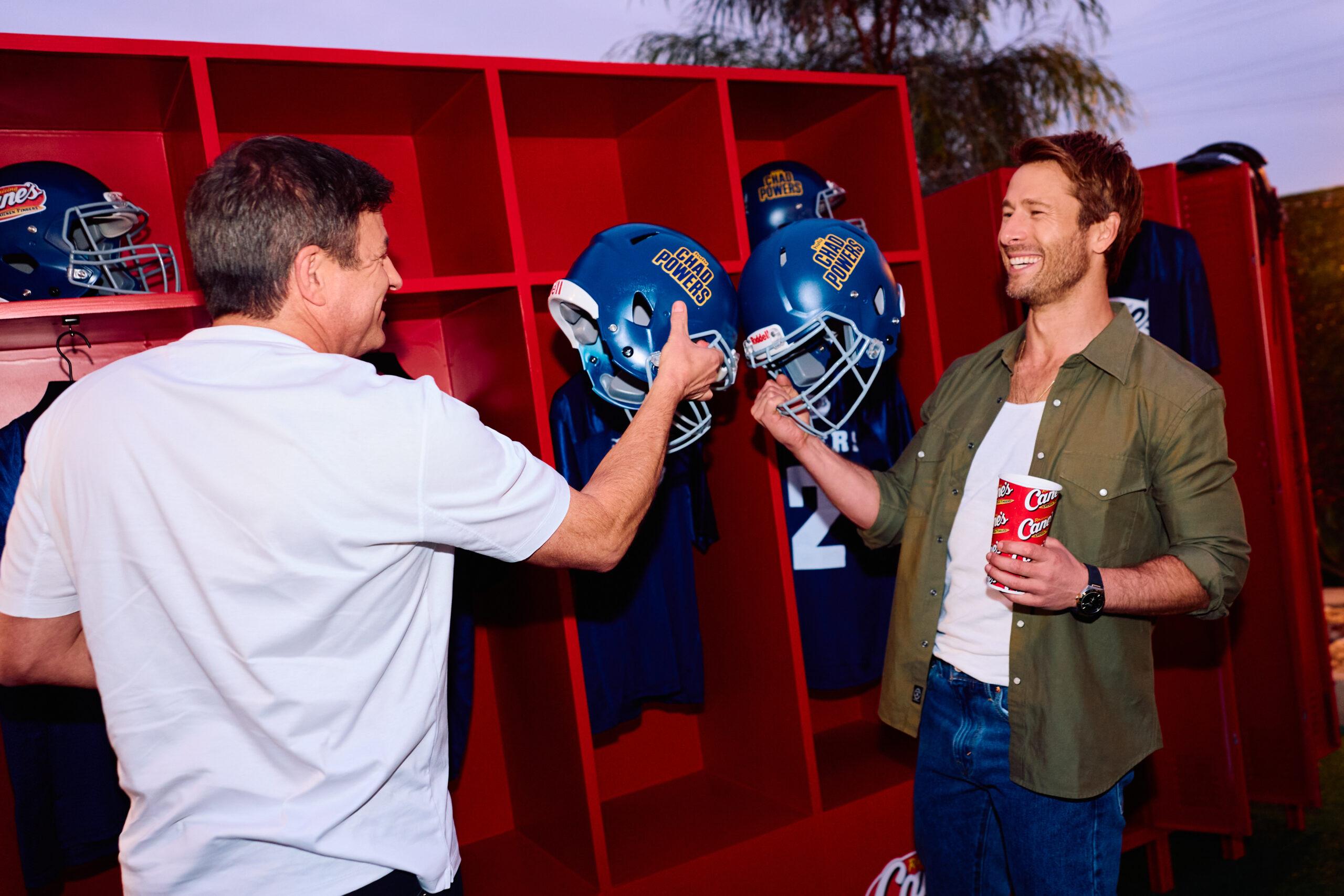 Glen Powell and Todd Graves at launch party