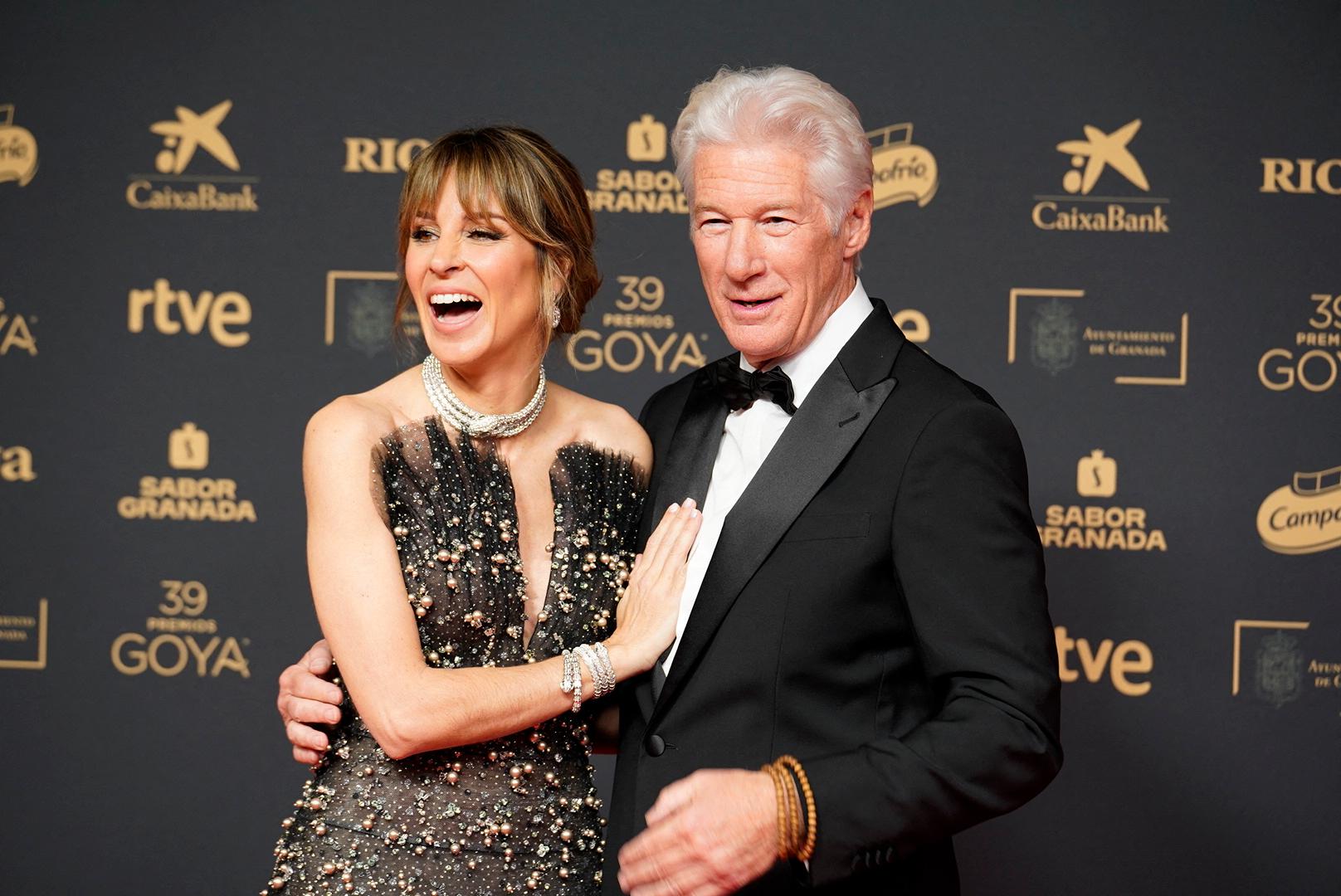 Alejandra Silva and Richard Gere on the Red carpet of the Goya Awards 2025