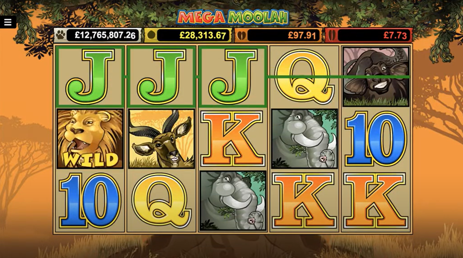 mega moolah slot screenshot