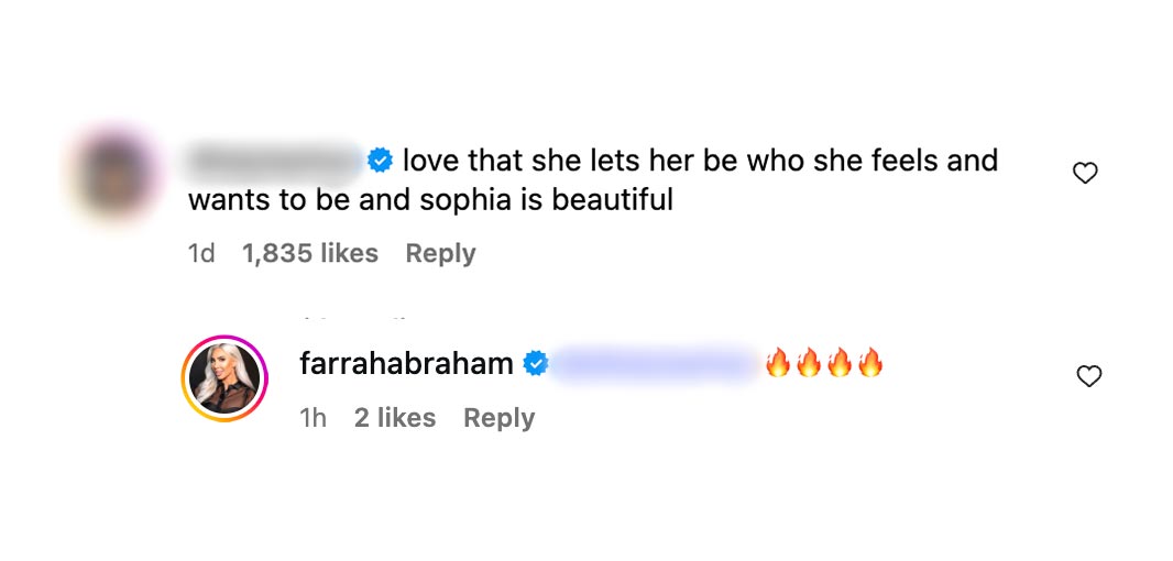Farrah Abraham Responds to Fan Praising Her After Daughter Sophia Debuts Bold New Orange Hair Look 001