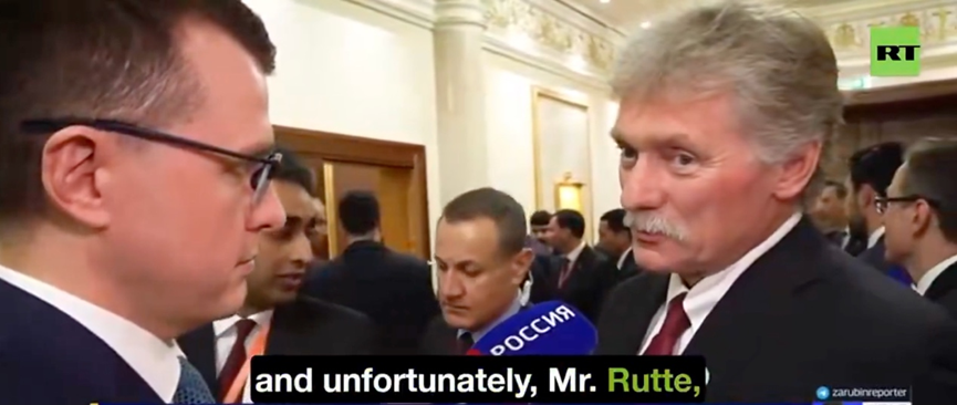 佩斯科夫回答记者提问。图源：俄媒视频截图