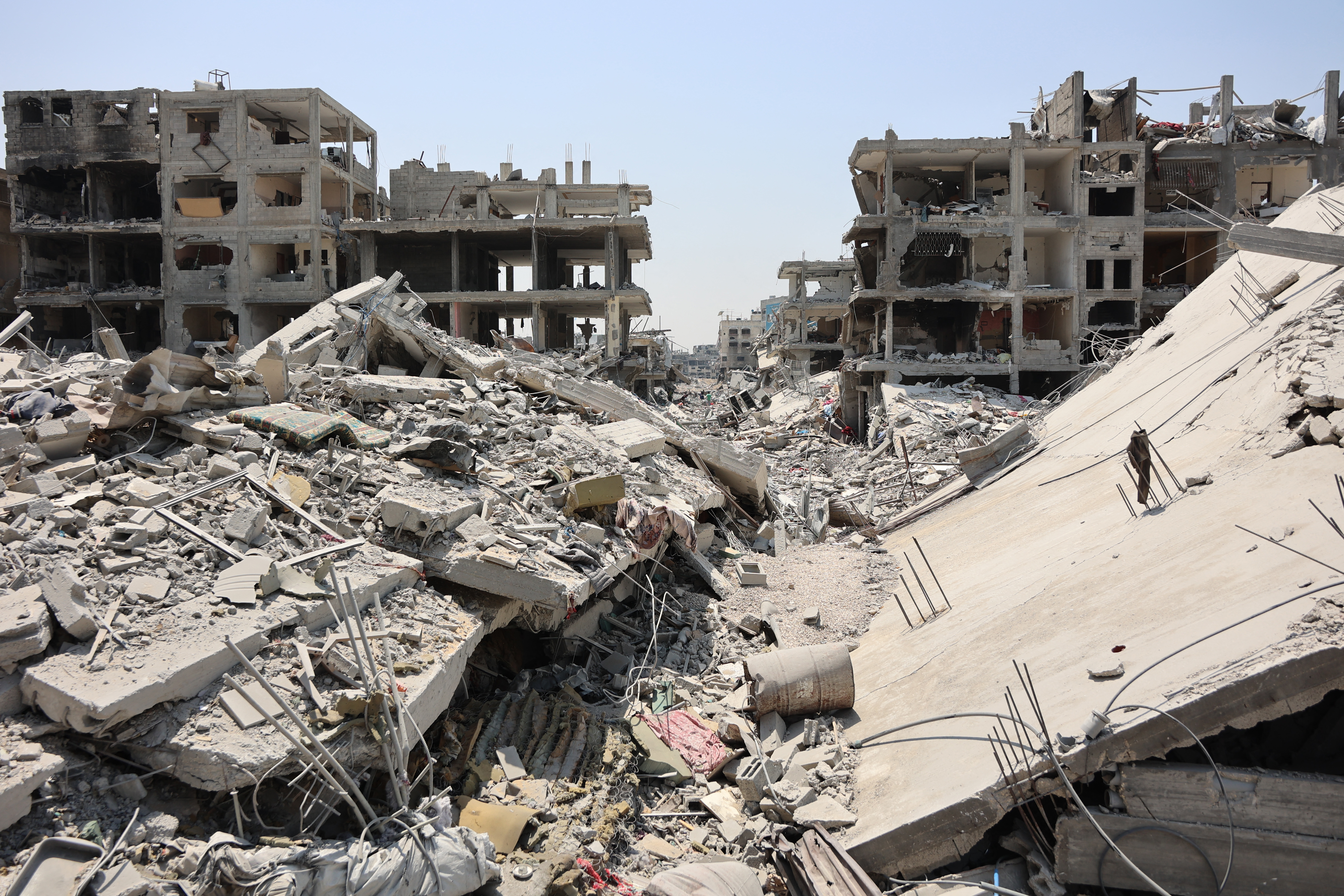 A picture shows rubble and destroyed buildings in the al-Tuffah neighbourhood of Gaza City on August 14, 2025, following more than 22 months of war between Israel and the Palestinian militant group Hamas.