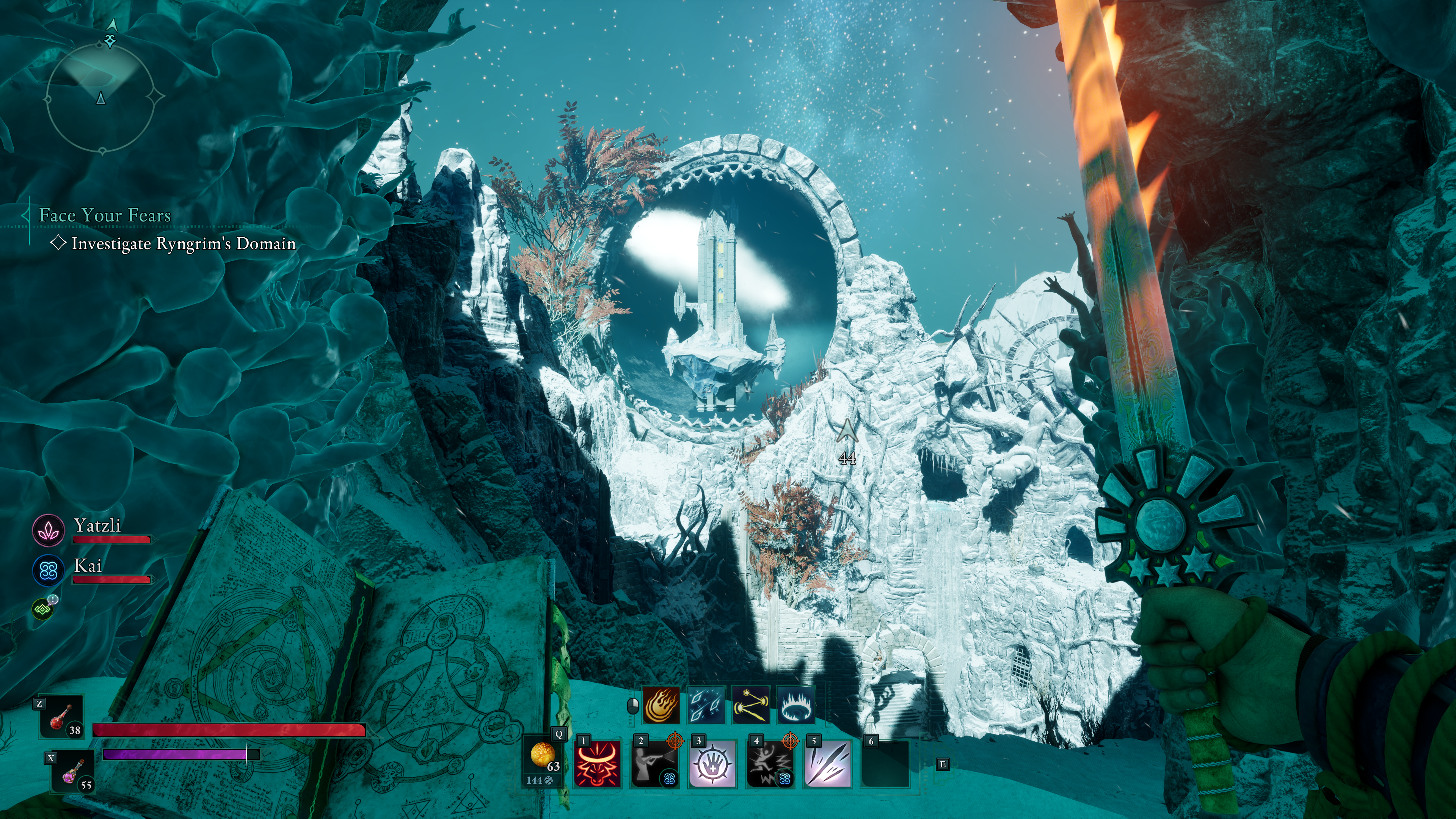 A snowy ice cavern in Avowed