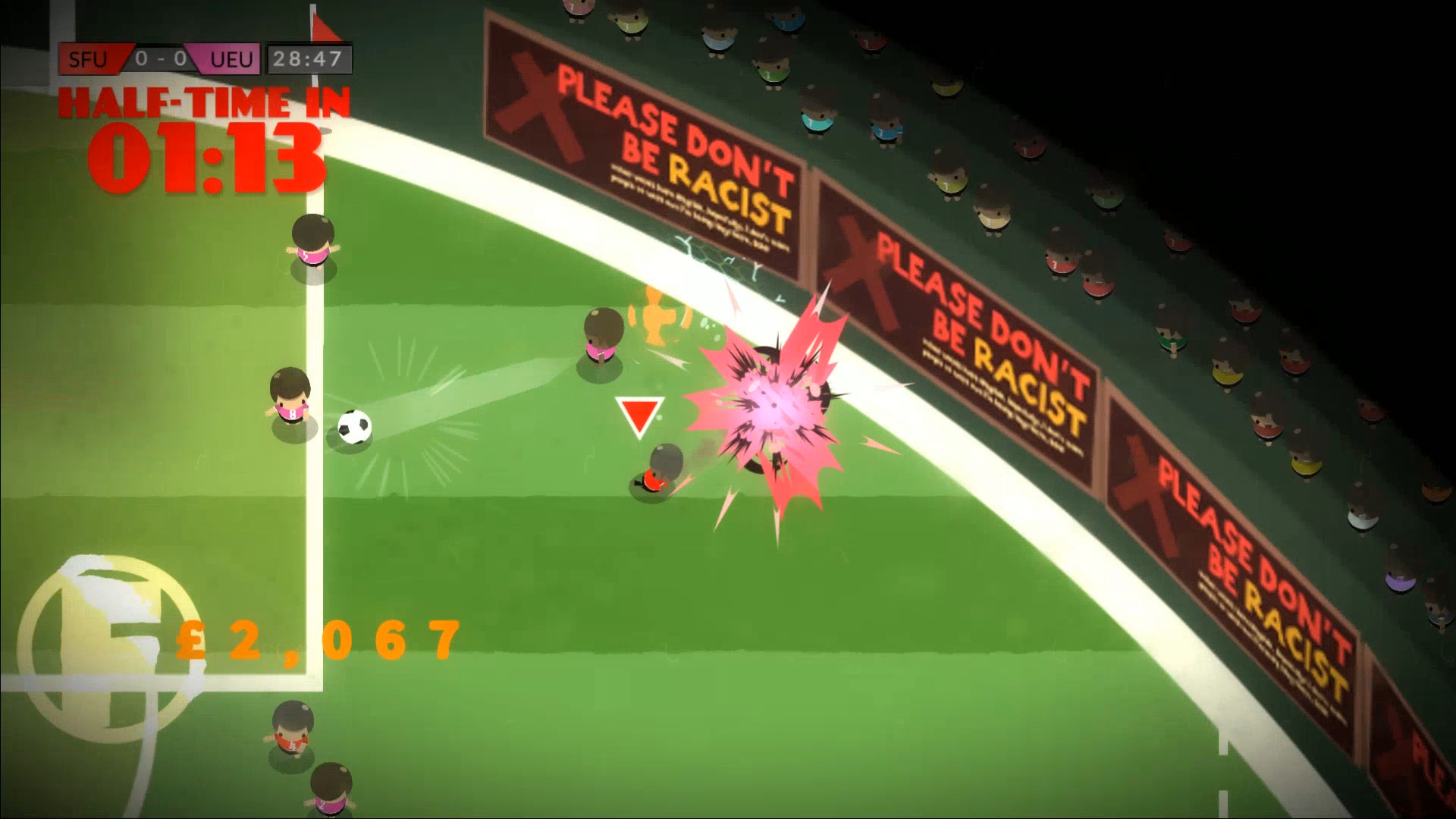 A football match in Behold the Kickmen