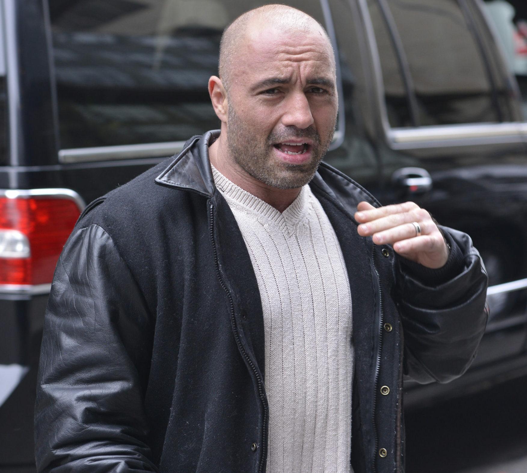 Joe Rogan outside his hotel