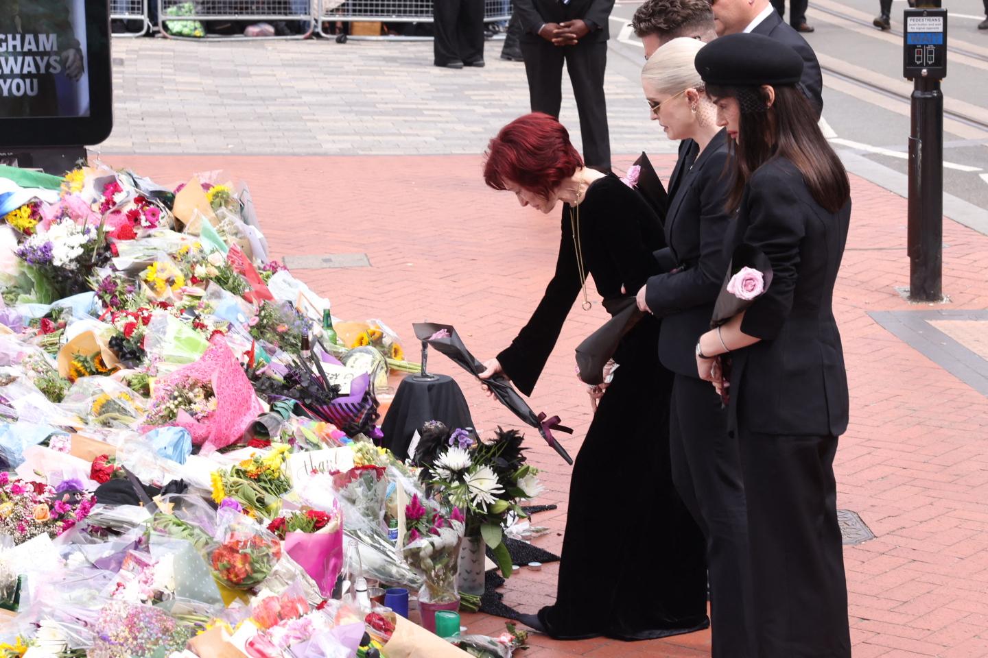 Sharon Osbourne and her family at the funeral procession of Ozzy Osbourne in Birmingham.