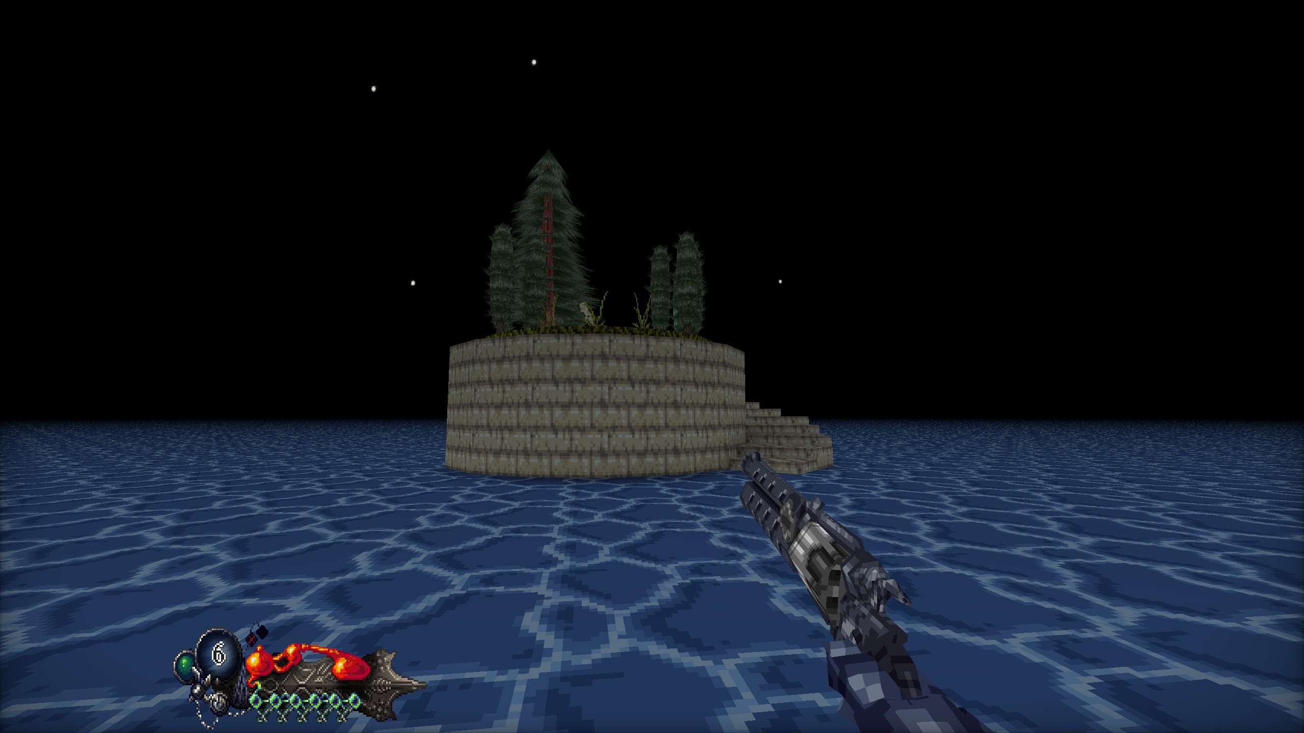 Stone edifice coming out of underground ocean in Mohrta.