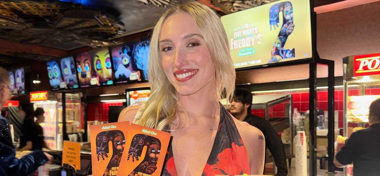 Linzy Ray inside the movies at Five Nights at Freddys premiere