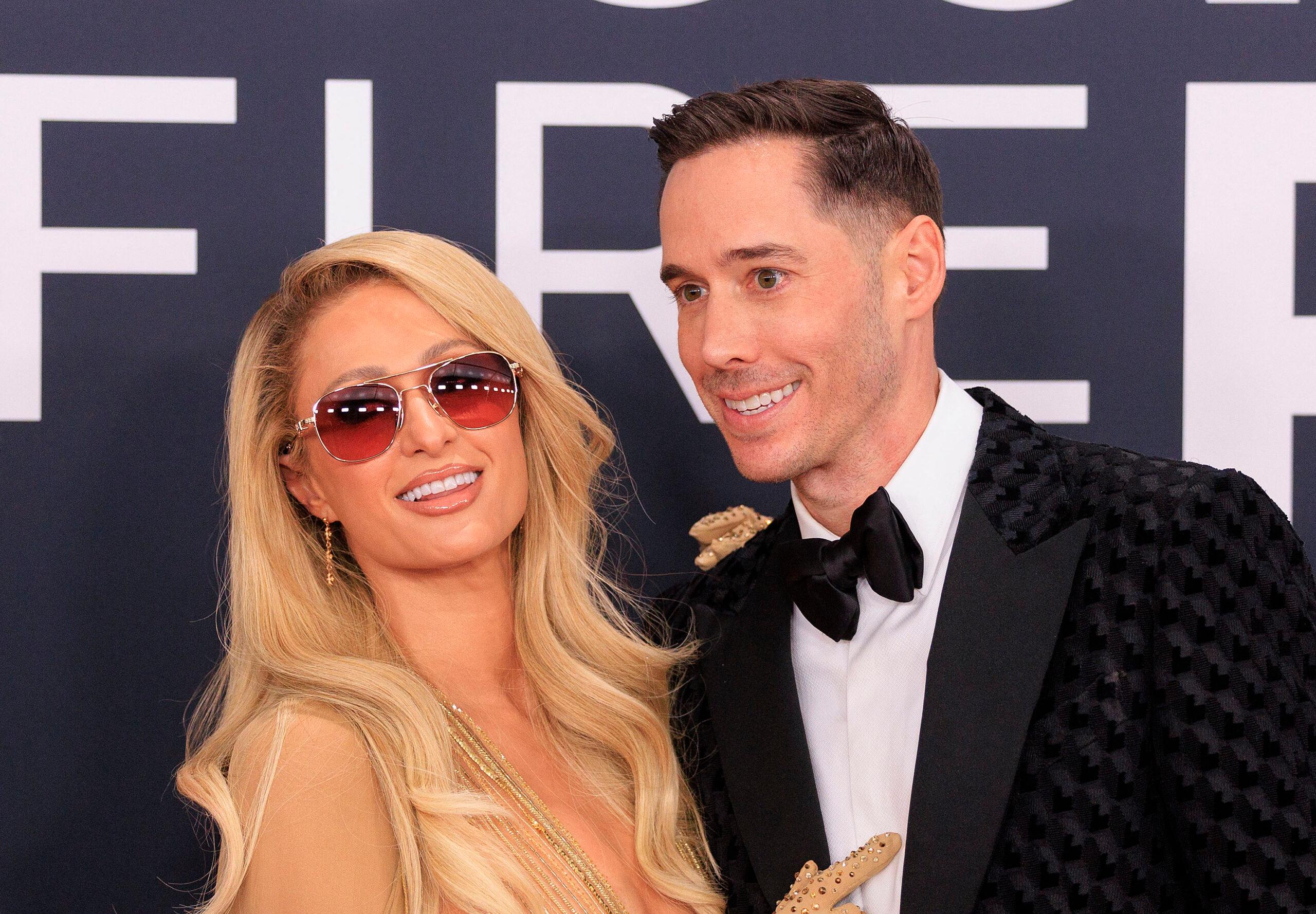 Paris Hilton and Carter Reum attend the 2025 Grammy Awards