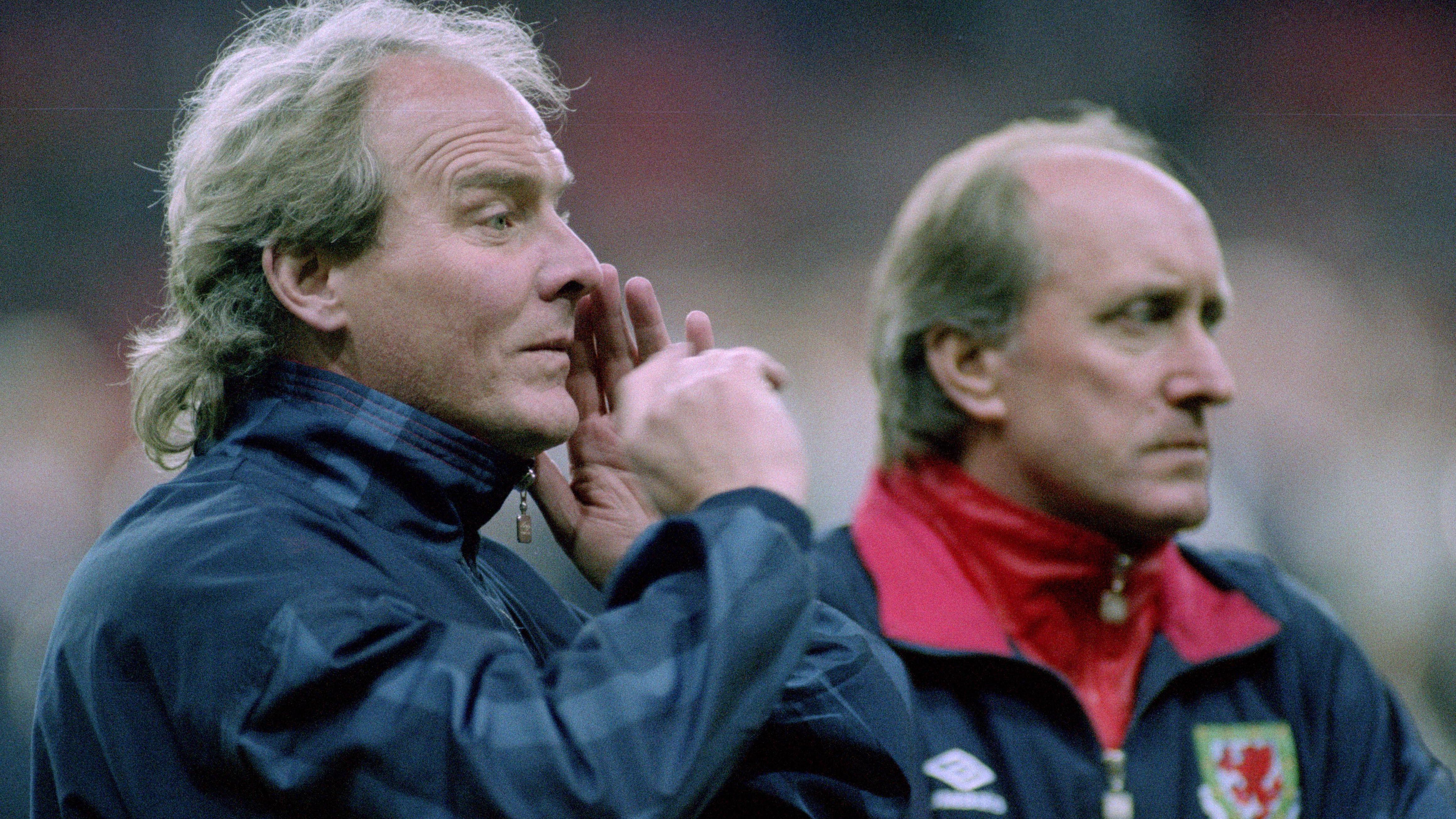 Wales manager Terry Yorath and coach Peter Shreeves