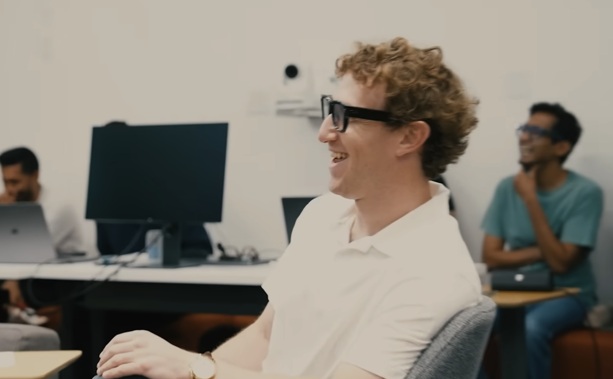 Mark Zuckerberg wearing Meta Ray-Ban Display glasses