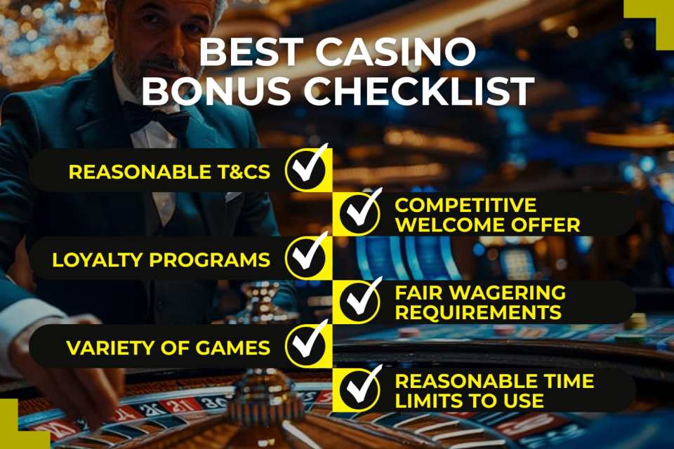 A checklist for what the best casino bonuses offer, and are eligible for