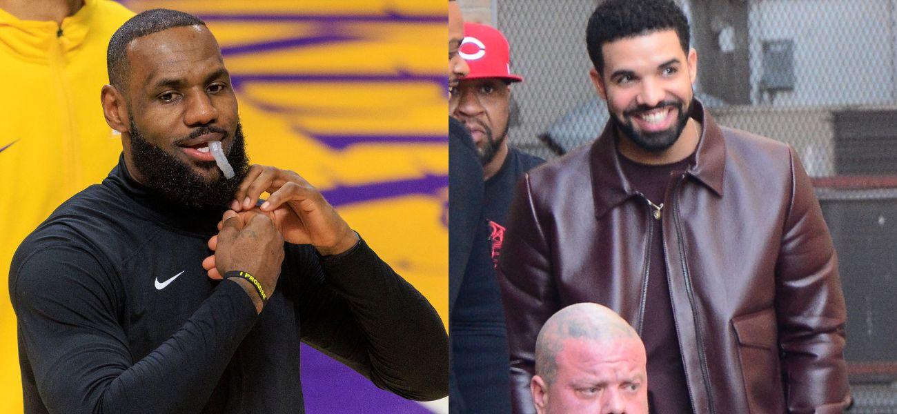 Photo collage of LeBron James and Drake.