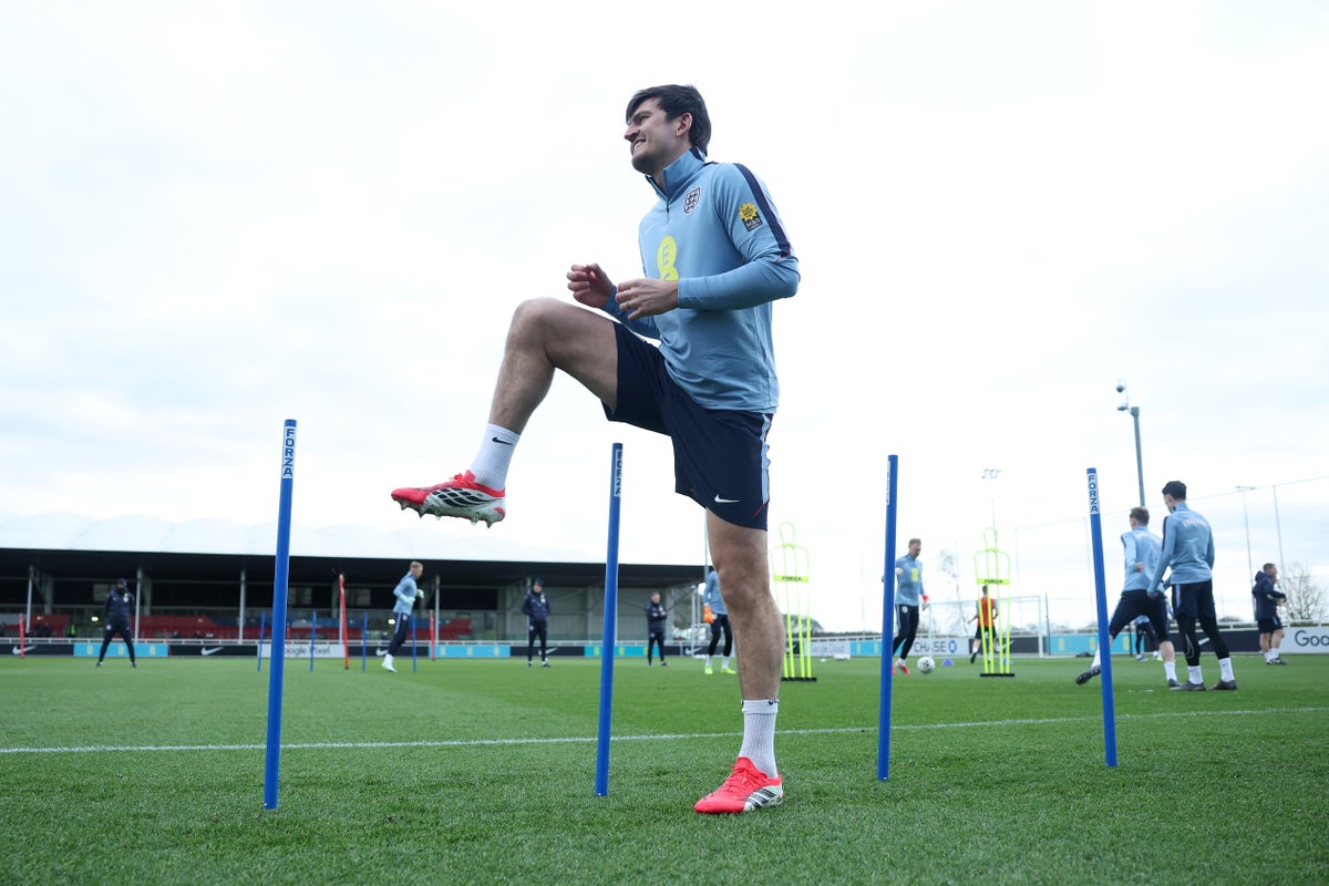 Harry Maguire in training for England at St George's Park (The FA via Getty Images)