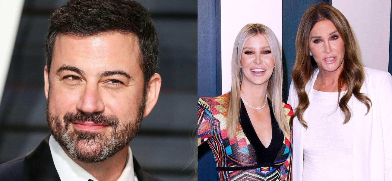 Jimmy Kimmel (left) Caitlyn Jenner and friend (right)