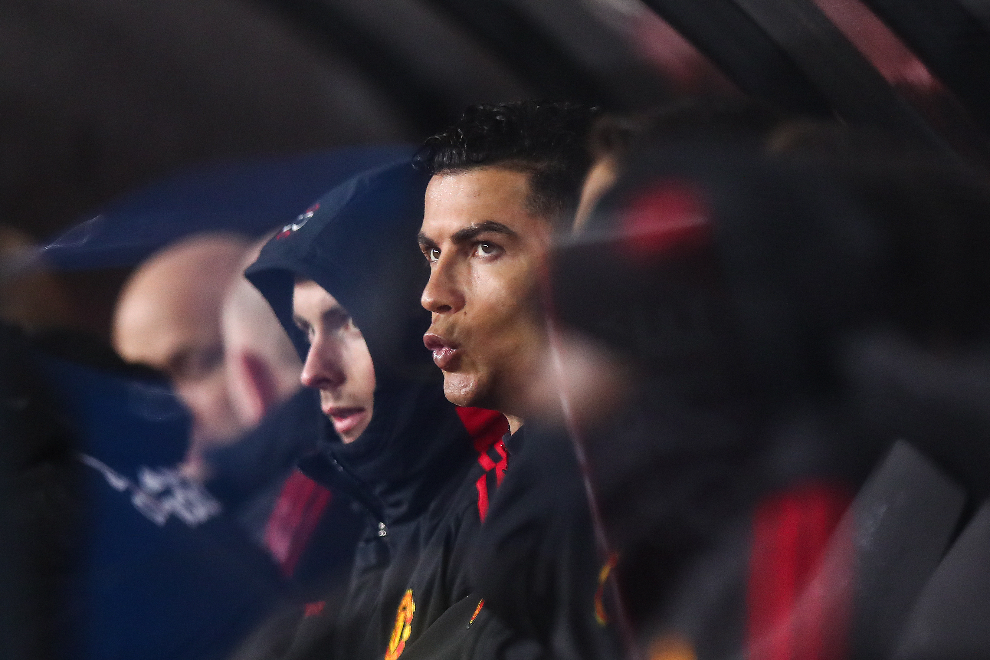 BURNLEY, ENGLAND - FEBRUARY 08: Cristiano Ronaldo of Manchester United during the Premier League match between Burnley and Manchester United at Turf Moor on February 8, 2022 in Burnley, United Kingdom. (Photo by Robbie Jay Barratt - AMA/Getty Images)