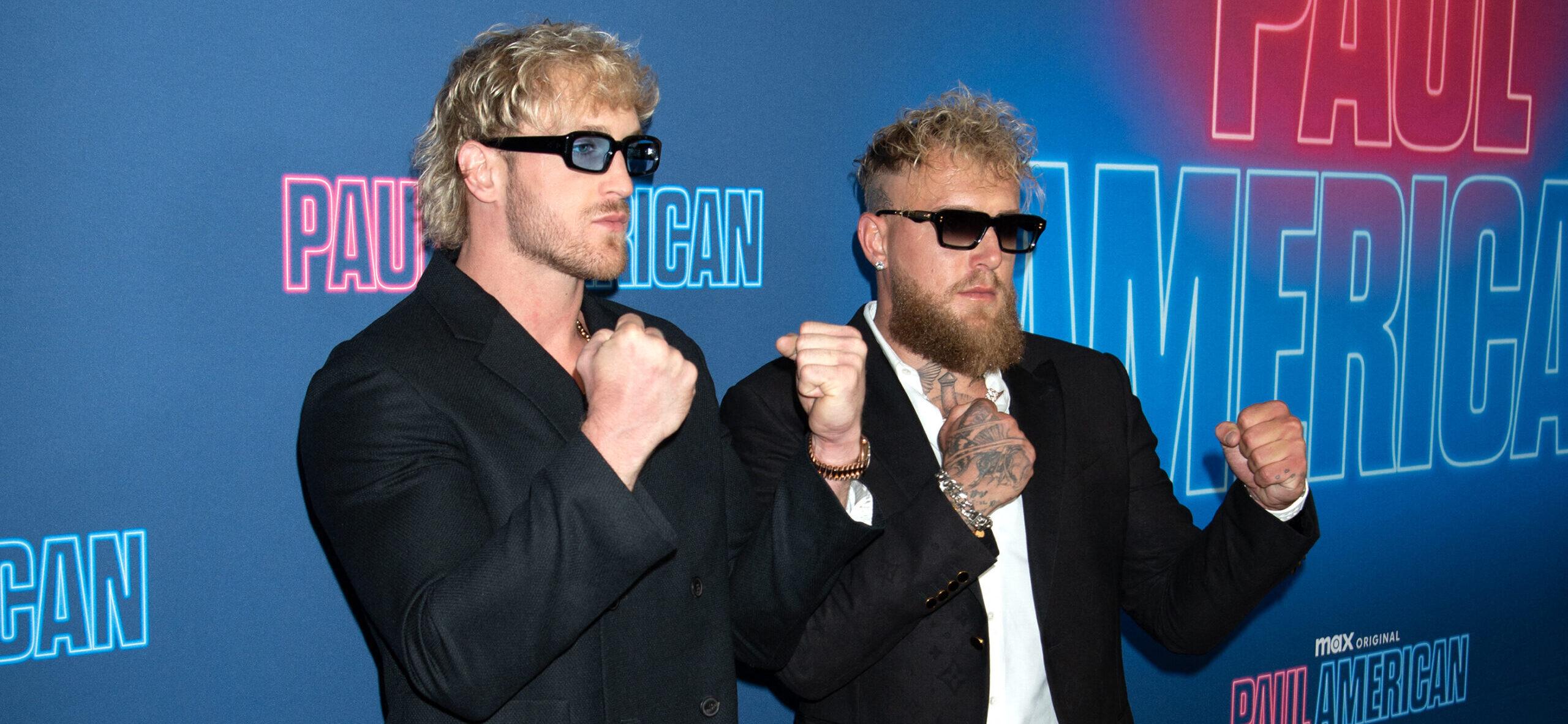 Logan and Jake Paul posing on the red carpet.