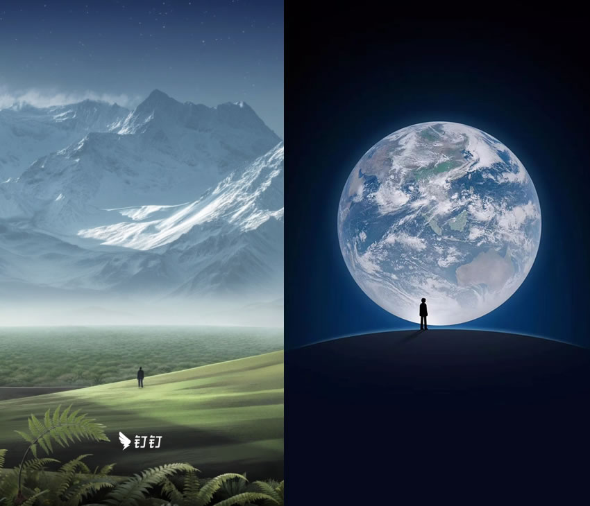 钉钉新版和微信启动画面对比